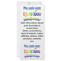 Not Gay But Love Rainbows Rack Cards