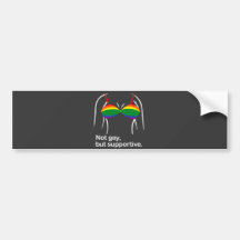 Not gay but supportive bra.png bumper stickers