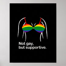 Not gay but supportive bra.png posters