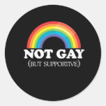NOT GAY ROUND STICKERS