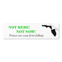 Not Here Not Now Bumper Sticker -White bumper stickers by FLAgainstBigOil Not Here Not Now Bumper Sticker -White bumper stickers