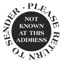 Not Known at this Address - Black and White II stickers by artberry Not Known at this Address - Black and White II stickers