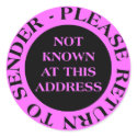 Not Known at this Address - II Magenta pink stickers