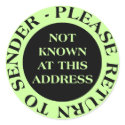 Not Known at this Address - II Pale Green stickers by artberry Not Known at this Address - II Pale Green stickers