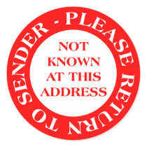 Not Known at this Address - Red stickers by artberry Not Known at this Address - Red stickers