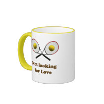 Not Looking for Love Tennis Coffee Mugs