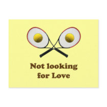 Not Looking for Love Tennis Postcard