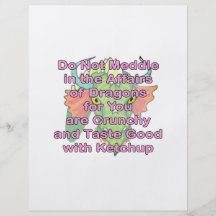 Not meddle pink dragon head personalized flyer
