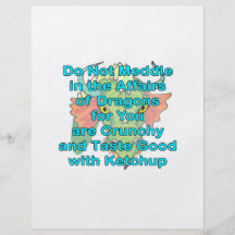Not meddle teal dragon head personalized flyer