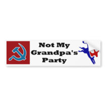 Not My Grandpa's Party Democrat Bumber Sticker Bumper Stickers