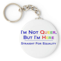 Not Queer But Here Keychain