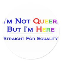 Not Queer But Here Sticker