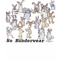 Not Wearing Bundies Cartoon Rabbits Funny T Shirt