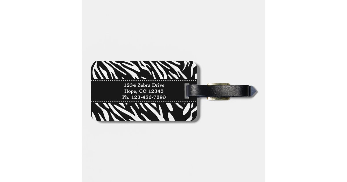 Not Your Bag Zebra Print Luggage Tag Zazzle