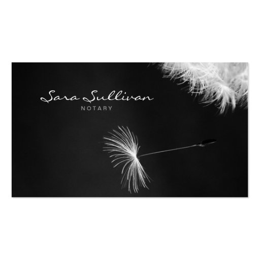 Notary Business Card Dandelion Closeup (front side)