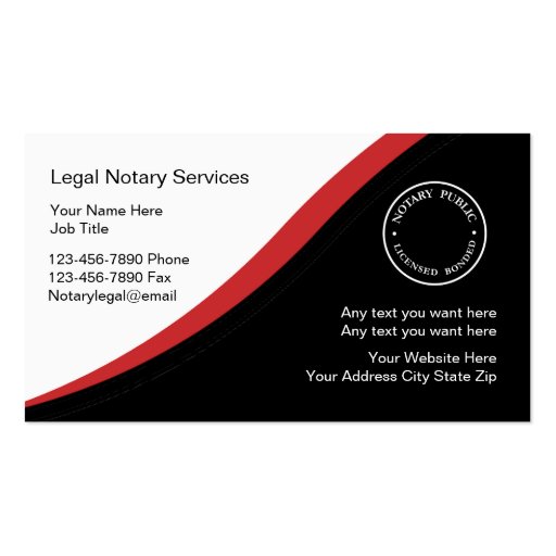 Notary Business Card Template Zazzle