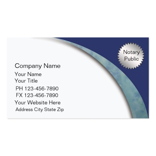Notary Business Cards (front side)