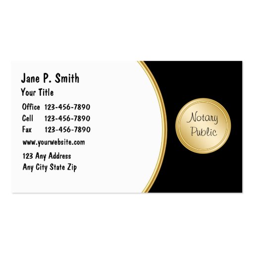Notary public Business Card Templates Page2 BizCardStudio