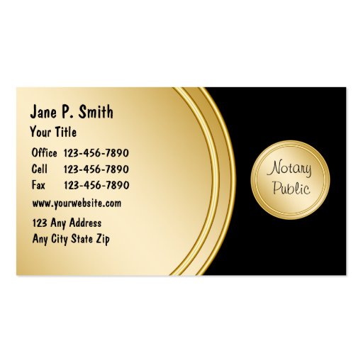 Notary Business Cards Zazzle