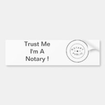 NOTARY PUBLIC ACCESSORIES BUMPER STICKER