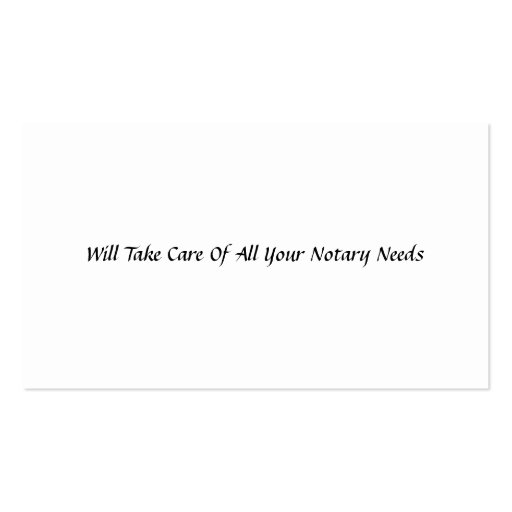 Notary Public Business Card (back side)