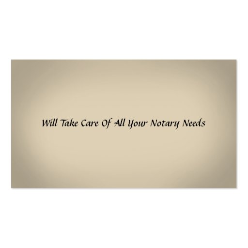 Notary Public Business Card (back side)