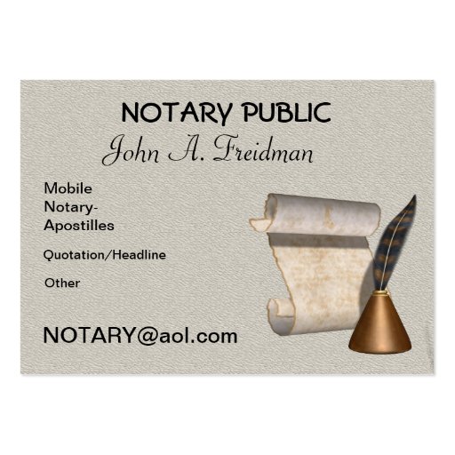 NOTARY PUBLIC Business Card (front side)