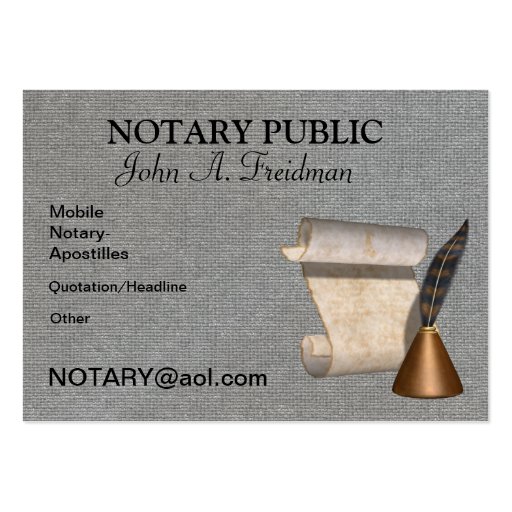 Notary Public Business Cards - Classic Notary Public Business Cards