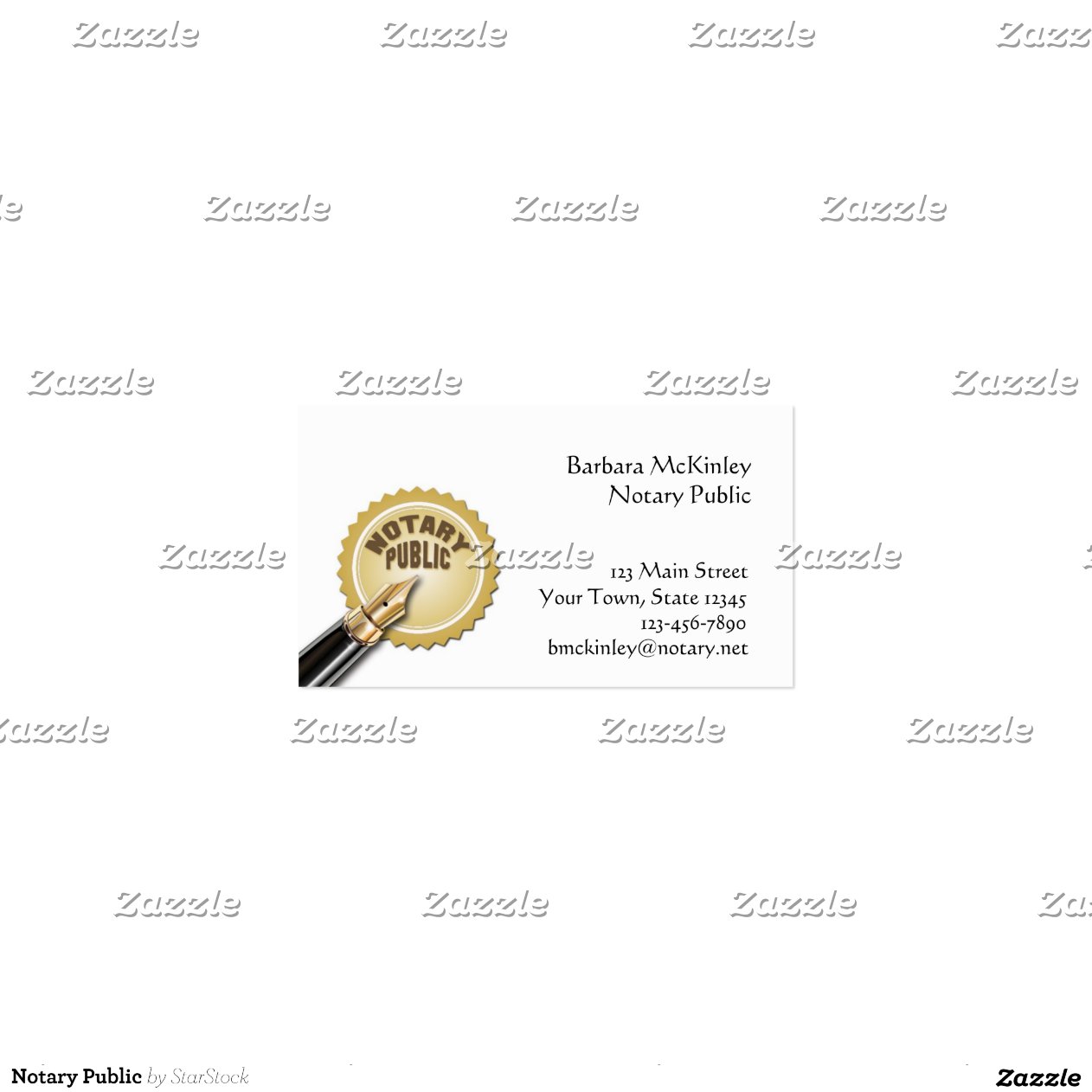 Notary Public DoubleSided Standard Business Cards (Pack Of 100) Zazzle