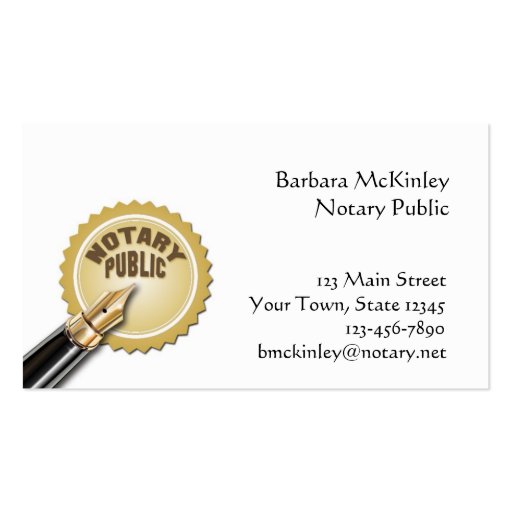 Notary Public Business Card Templates