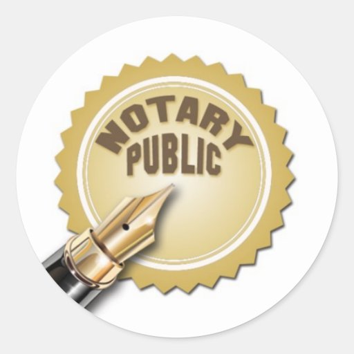 Notary Public Classic Round Sticker Zazzle
