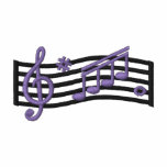Notas de la música camiseta polo bordada