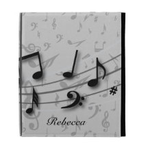 Notas musicales negras y grises personalizadas