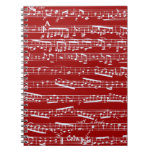 Notas rojas de la música libro de apuntes
