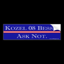 "NotB" Kozel/Bessie Bumper Sticker bumper stickers by EyeLevel "NotB" Kozel/Bessie Bumper Sticker bumper stickers