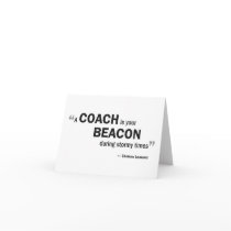 Note card - 'A coach is your beacon...'