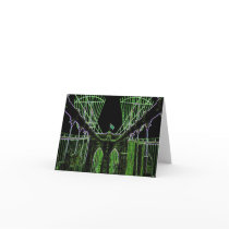 NOTE CARD:  Brooklyn Bridge Art - Green