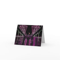 NOTE CARD:  Brooklyn Bridge Art - Pink