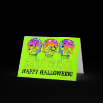 Note Card, Greeting Card - POP ART SKULLS cards
