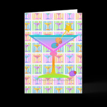 Note Card, Greeting Card - Retro Pop Art Martinis cards