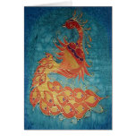 Note card: Peacock Silk Painting cards