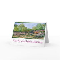 Note Card- Red fox a Rabbit by thomglace Note Card- Red fox a Rabbit