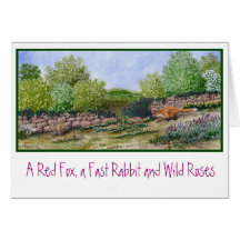 Note Card- Red fox   a Rabbit