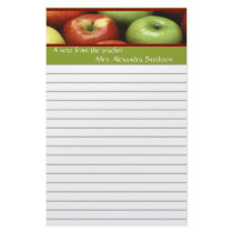 Note From Teacher Personalized Apple Stationery