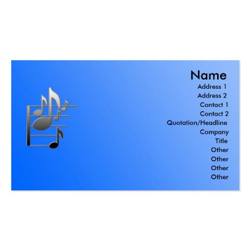 note music business profile card business cards