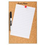 Note on a Cork Board Dry Erase Board
