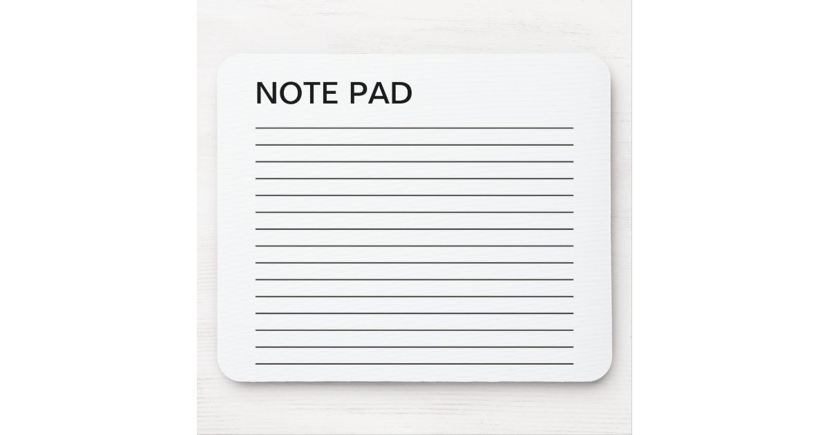 NOTE PAD MOUSE PAD Zazzle
