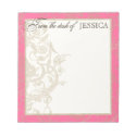 Note Pad Vintage Elegant Swirl Regal Scroll