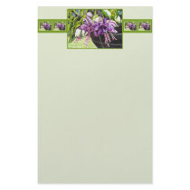 Note Paper - Fuchsia "Lisa" basket of flowers. stationery