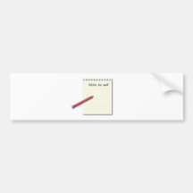 Note to Self paper and pencil Bumper Stickers